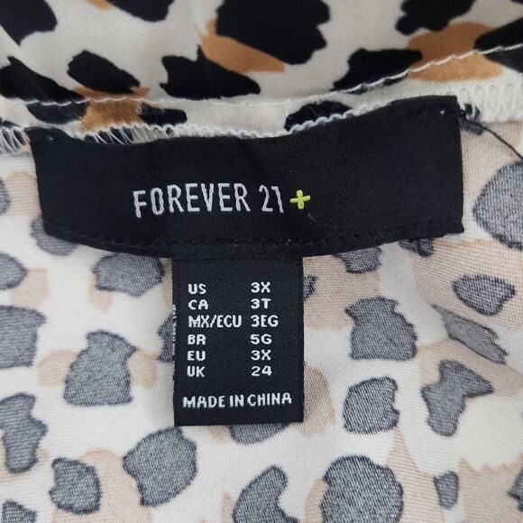 Forever 21 Asymmetrical Leopard Print Midi Skirt Size 3X Leopard Print Skirt - Picture 6 of 8